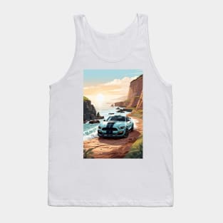 Modern American GT 500 Muscle Car Blue and Black Poster Tank Top